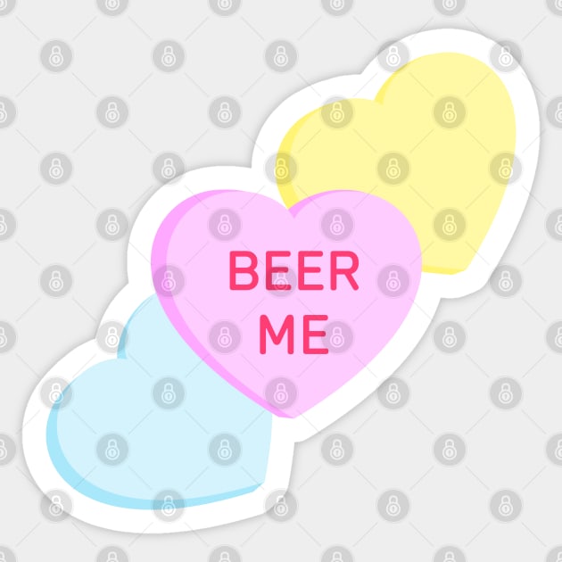 Conversation Hearts - Beer Me - Valentines Day Sticker by skauff